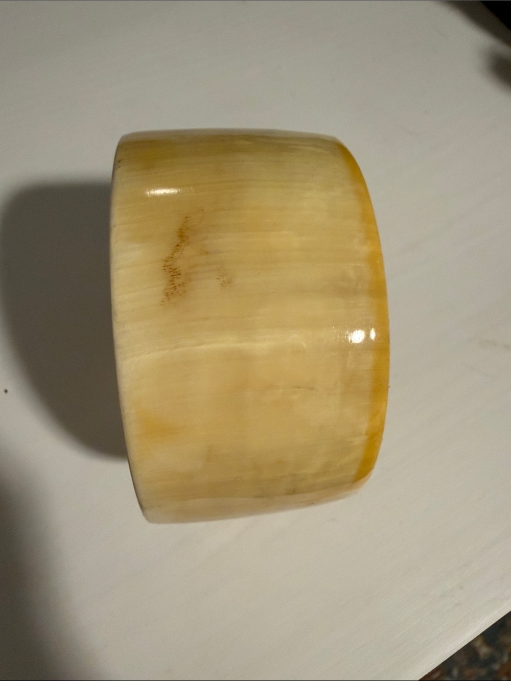 Wide Cream Horn Bangle Bracelet